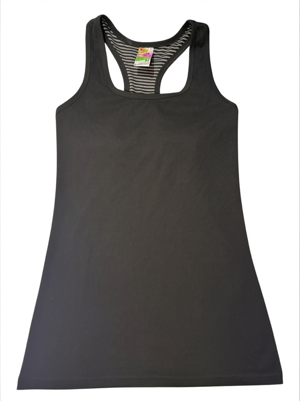 Burton Medium Black Racerback Tank Solid Striped Built in Bra Running Pilates